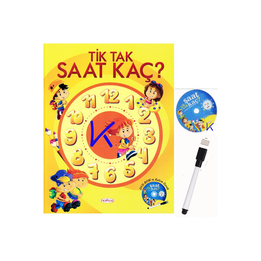 Tik Tak Saat Kaç ? - kitap + DVD + kalem hediyeli - yazılıp silinebilir