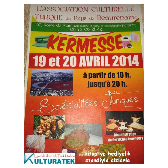 19-20 nisan, cumartesi ve pazar, Beaurepaire (38270) Kermesinde kitap ve hediyelik sergimizle sizlerleyiz