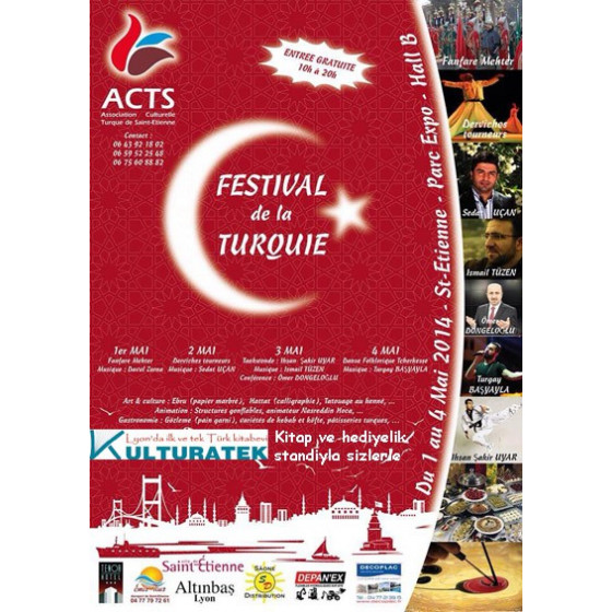 1-2-3-4 mayıs 2014, St Etienne'de, Festival de la Turquie de kitap ve hediyeliklerle sizlerleyiz