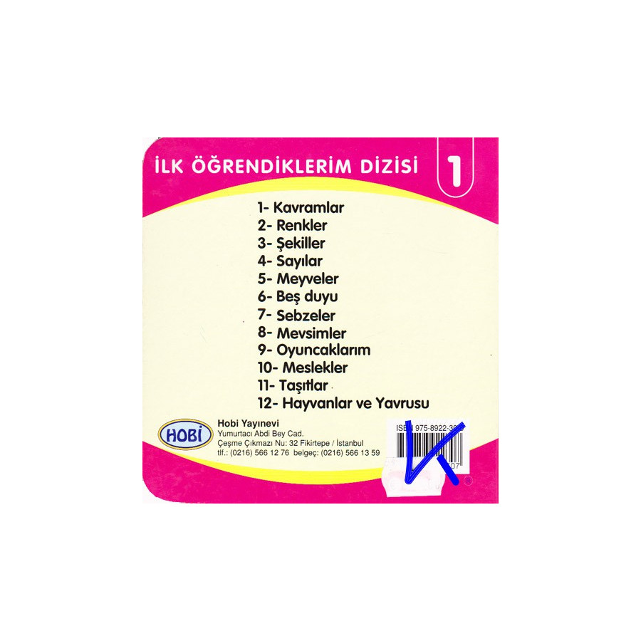Meyveler - Ilk Öğrendiklerim dizisi - Hobi - Sert karton kitap