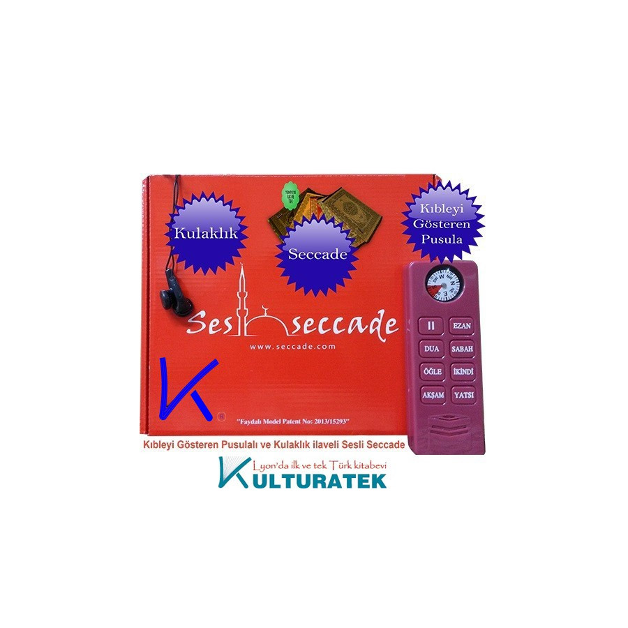 Sesli Kulaklıklı Pusulalı Seccade - Namaz kılmayı öğreten seccade - yeni model