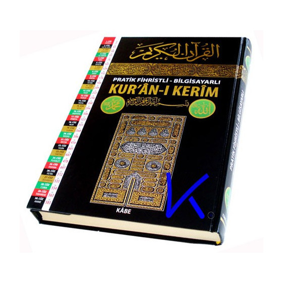 Kur'an-ı Kerim - pratik fihristli, bilgisayar yazılı - camii boy - kabe basın