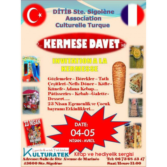 04-05 nisan 2015 c.tesi ve pazar Ste Sigolene kermesinde kitap ve hediyelik sergisi