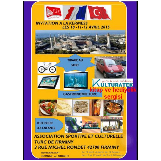 11.04.15 c.tesi günü Firminy kermesinde kitap ve hediyelik sergisi