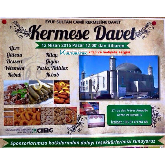 12.04.15 pazar günü Vénissieux Eyup Sultan camii kermesinde kitap ve hediyelik sergisi