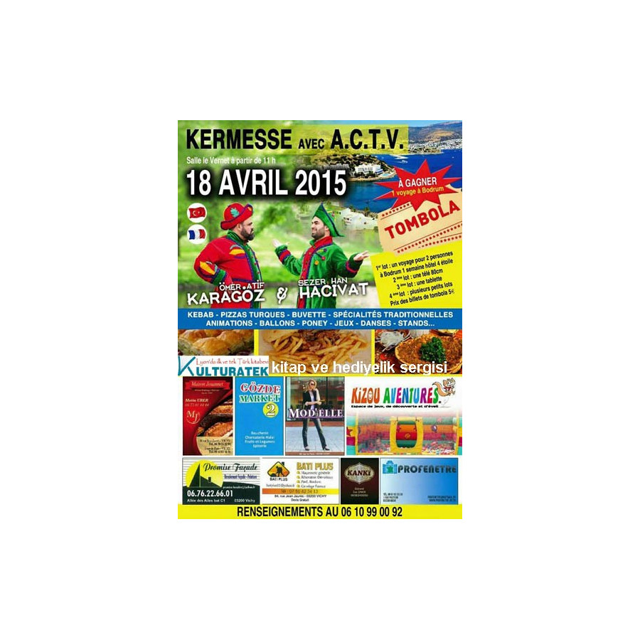 18.04.15 cumartesi günü Vichy (03200) kermesinde kitap ve hediyelik sergisi