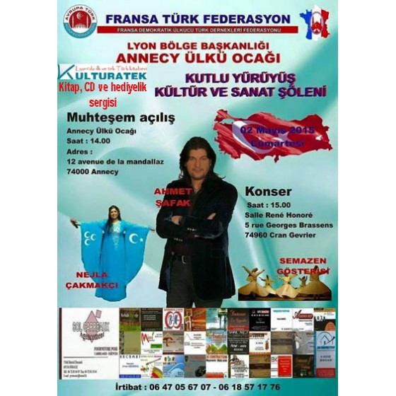 02.05.15 cumartesi günü Annecy Ahmet Şafak konserinde kitap, CD ve hediyelik sergisi