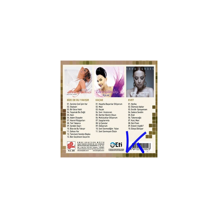 Ebru Gündeş Arşiv - 3 CD set - Evet, Kaçak, Bize de Bu Yakışır