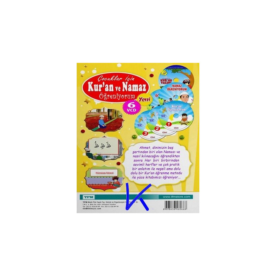 Çocuklar Için Kur'an ve Namaz Öğreniyorum çizgi film seti - 6 VCD