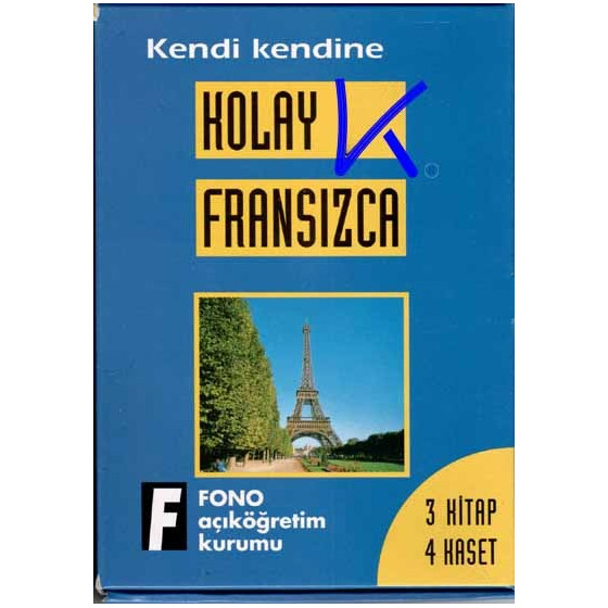 Kendi Kendine Kolay Fransızca - 3 Kitap + 4 Kaset