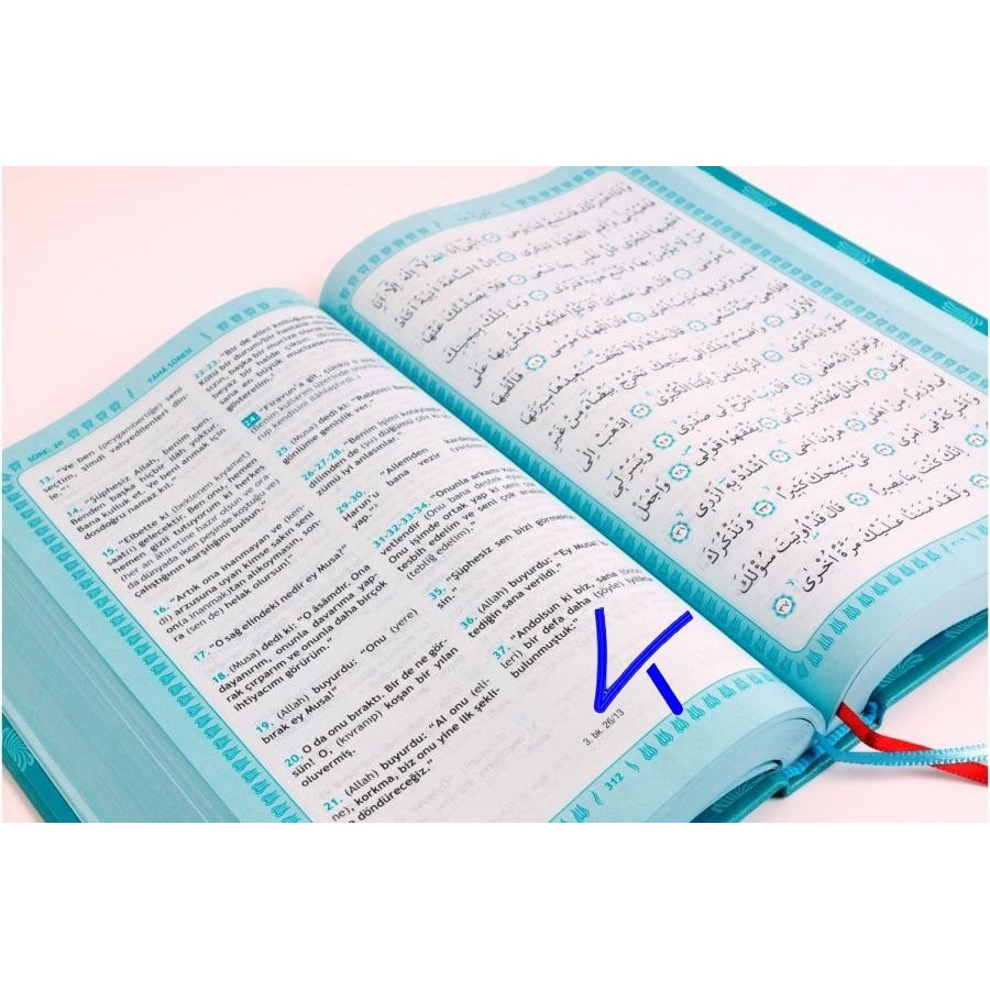 Feyzü'l Furkan - Kur'an-ı Kerim ve Tefsirli Meali - orta boy, ciltli, lacivert