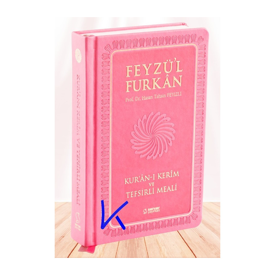 Feyzü'l Furkan - Kur'an-ı Kerim ve Tefsirli Meali - orta boy, ciltli, pembe