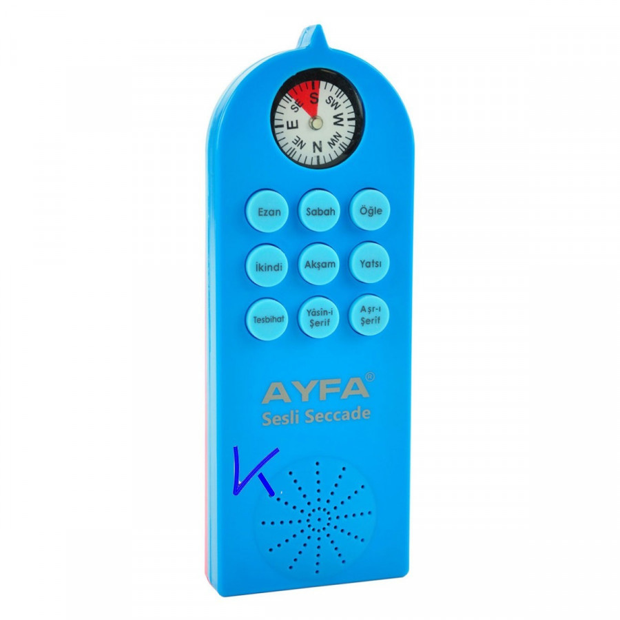 Sesli Kulaklıklı Pusulalı Seccade - Namaz kılmayı öğreten seccade - yeni model - ayfa - mavi