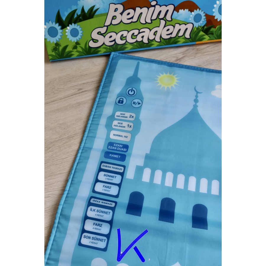 Benim Seccadem - Sesli Seccade, çocuklar için sesli konuşan seccade - mavi