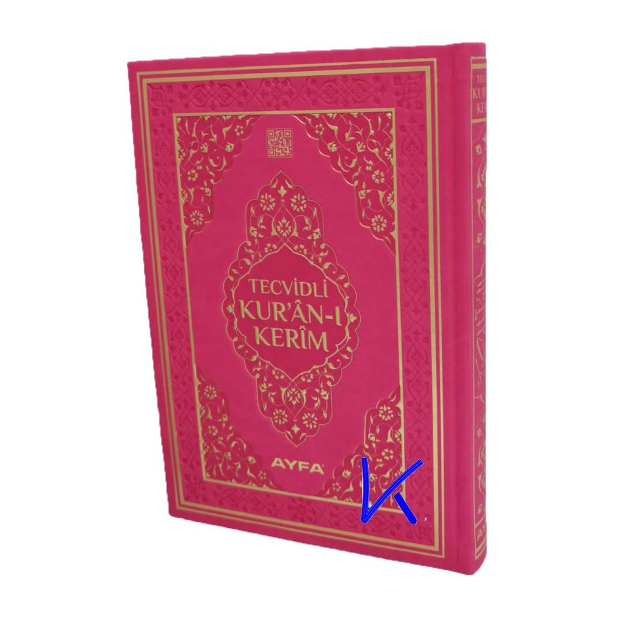 Tecvidli Kur'an-ı Kerim - lüks baskı - pembe renk kapak - rahle boy