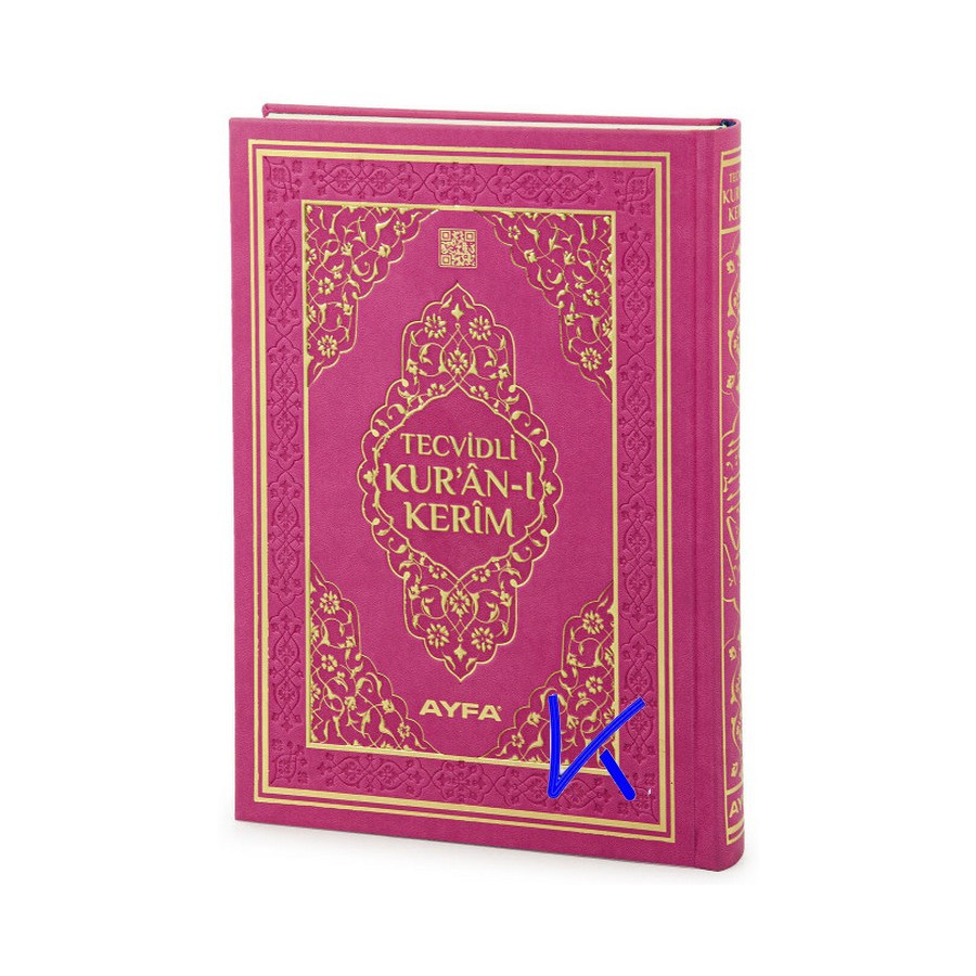 Tecvidli Kur'an-ı Kerim - lüks baskı - pembe renk kapak - rahle boy