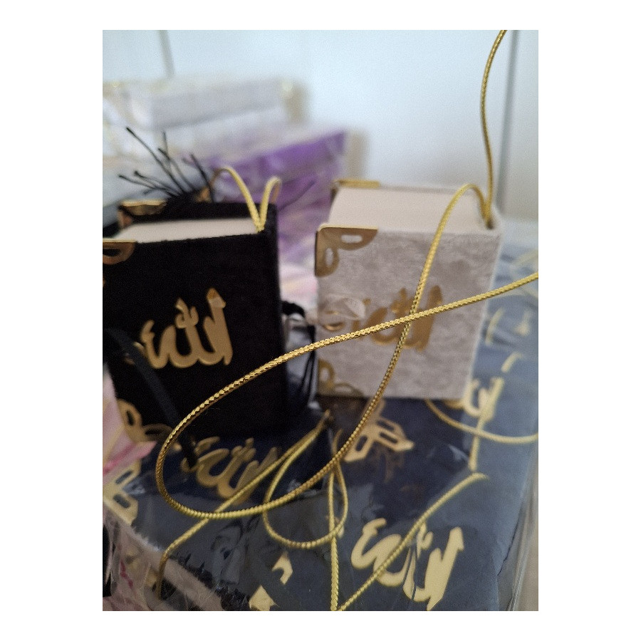 Mini Kur'an-ı Kerim - kadife kapak - couverture velours - siyah renk, couleur noir