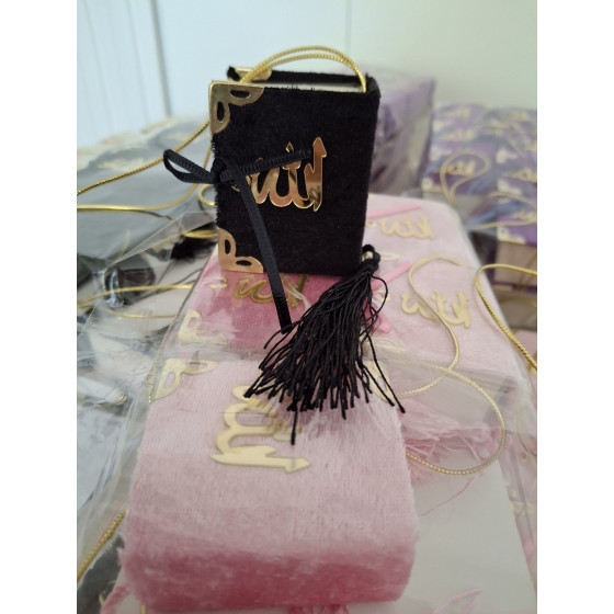 Mini Kur'an-ı Kerim - kadife kapak - couverture velours - siyah renk, couleur noir