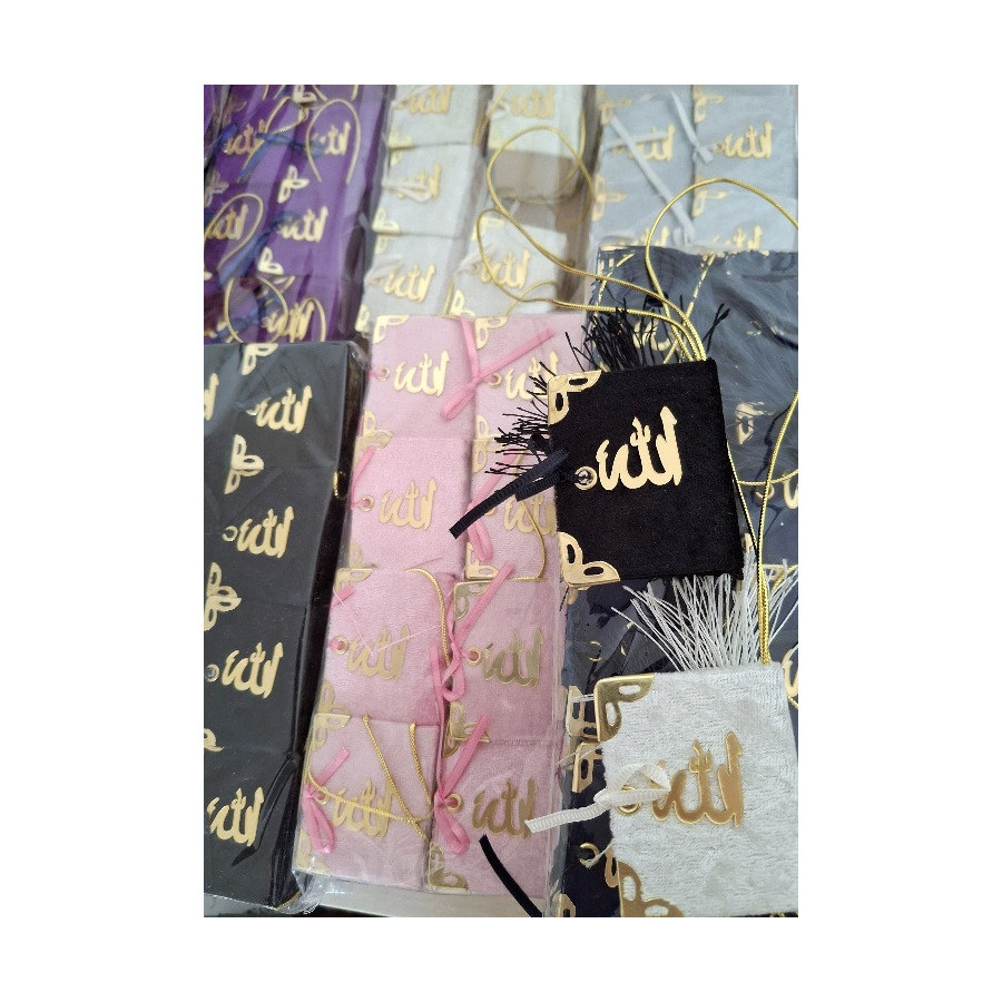 Mini Kur'an-ı Kerim - kadife kapak - couverture velours - pembe renk, couleur rose