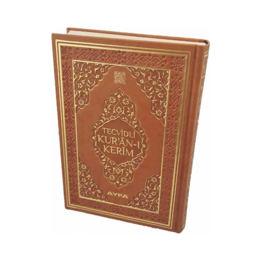 Tecvidli Kur'an-ı Kerim - lüks baskı - kahve rengi kapak - camii boy (en büyük boy)